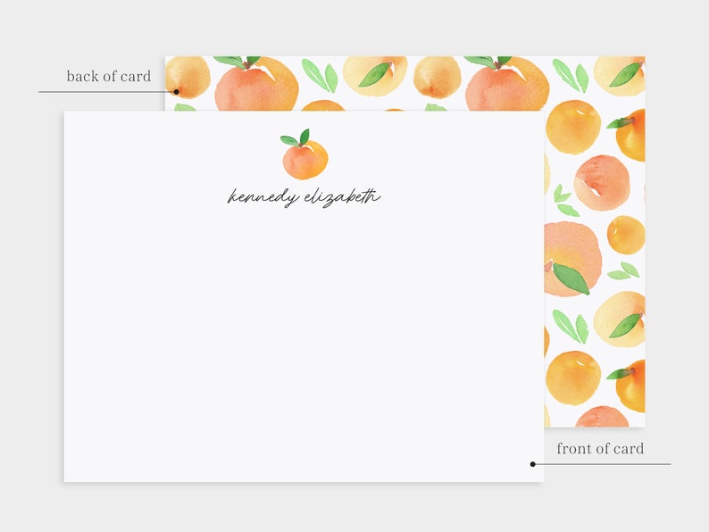 Personalized Stationery Stationery Set Custom Stationery Personalized Stationary Set Peaches Stationery Oranges Stationary S03 image 2