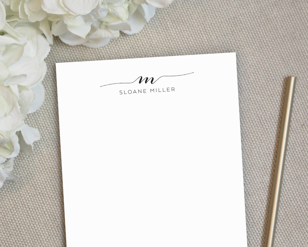 Personalized Notepad Couples Stationery Family Notepad Monogram Notepad