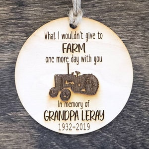 Farming in Heaven Ornament Farmer Angel Memorial Christmas Tree