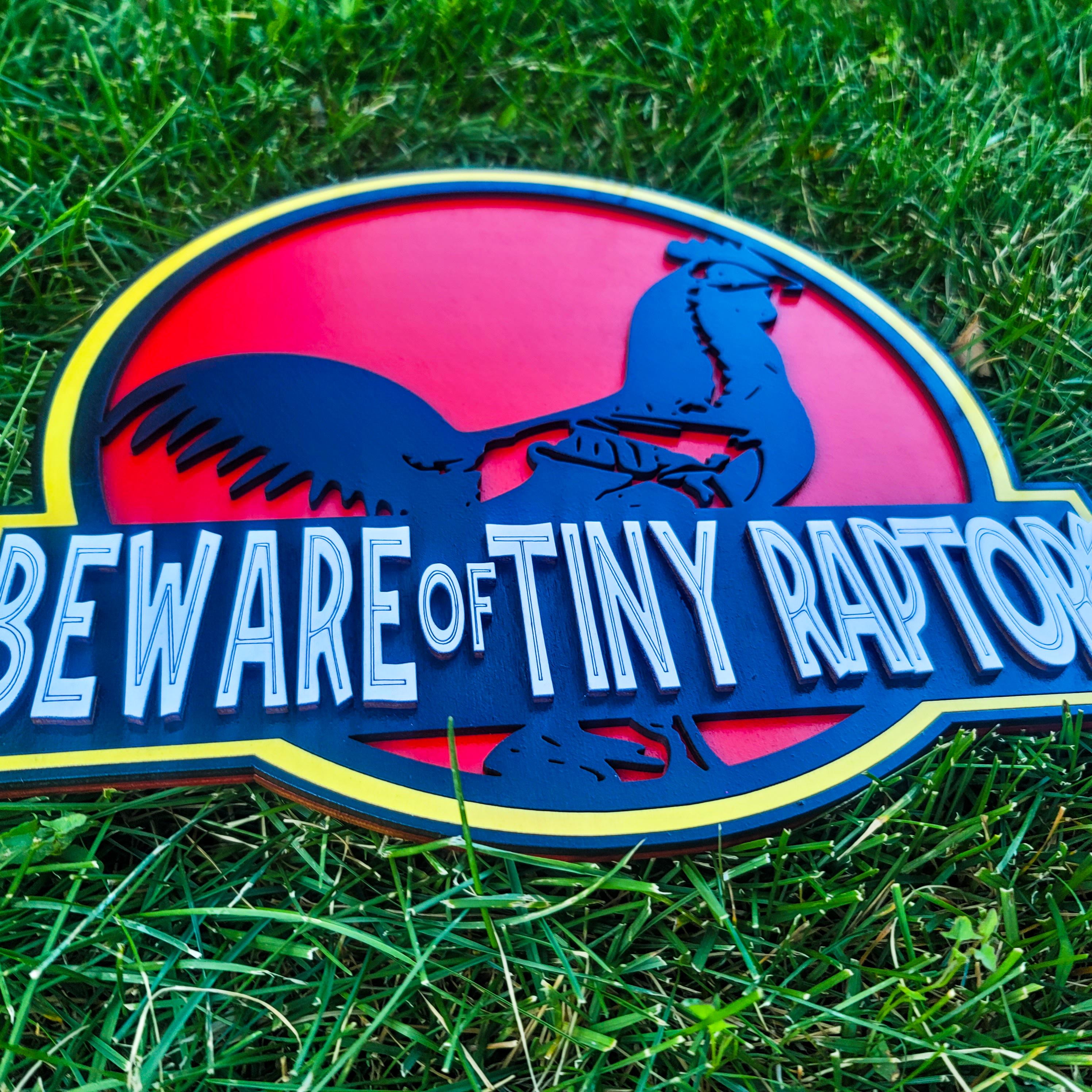 Dinosaur Chicken Coop Sign: Beware of Tiny Raptors, 3D Wood Sign - Etsy