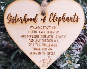 Sisterhood of Elephants Ornament: Best Friend Christmas Gift Bulk Pricing