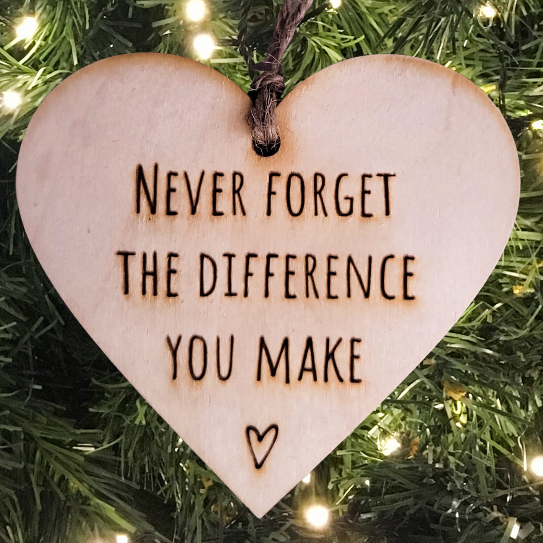 Never the Difference You Make Volunteer Christmas Ornament