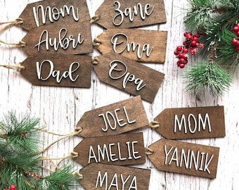 Farmhouse Stocking Name Tags Wooden Nametags Christmas Thanksgiving Decor Ornament Decor