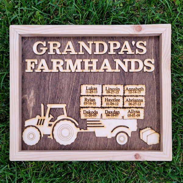 Farm Gift For Grandpa Christmas Farmer Gift for Pops PAPA Dad Poppy Father's Day Birthday Gift for Him Tractor Gift Plaque Sign Made in USA