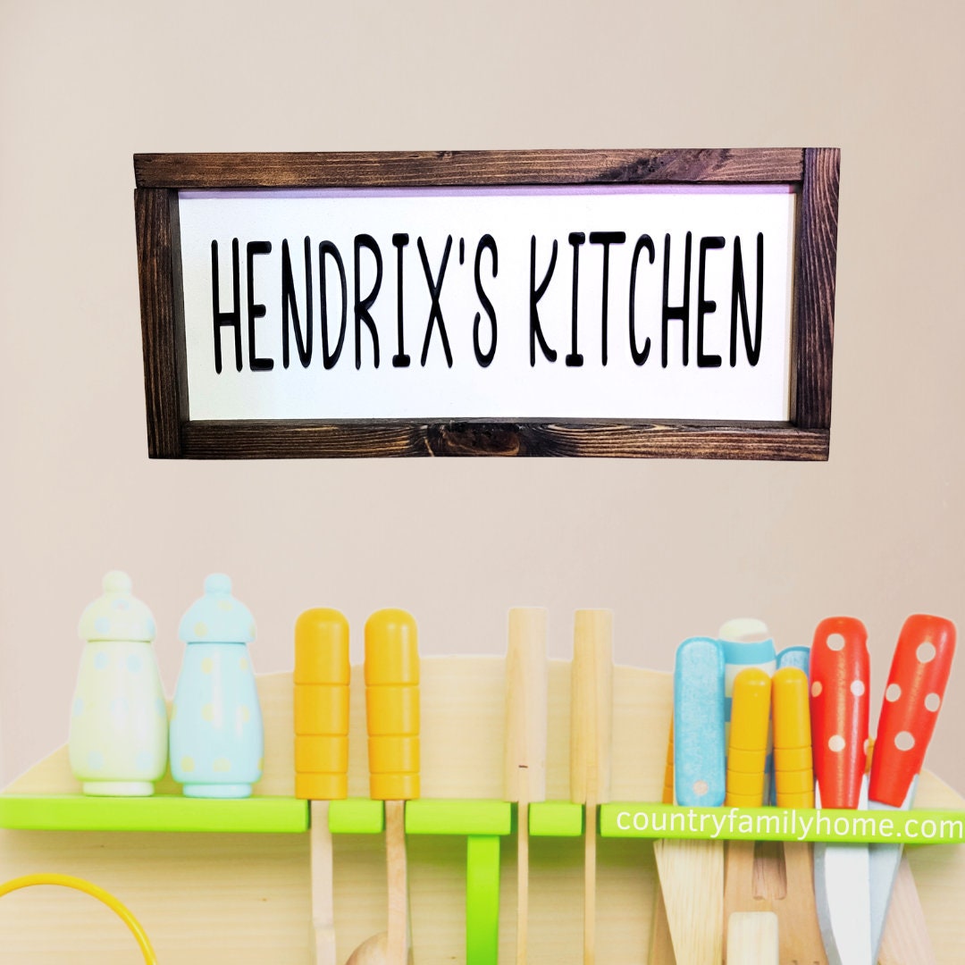 Kitchen Sign Eyfs Personalized Child Toy Kitchen Sign Play Room Farmhouse Decor for ...