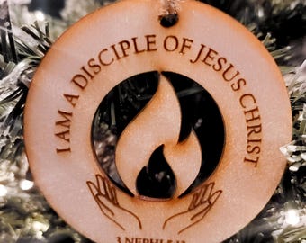 LDS Ward Christmas Ornaments 2024 Disciple of Christ Theme The Church of Jesus Christ Flame Primary Ministering Gifts Bulk Wholesale Party