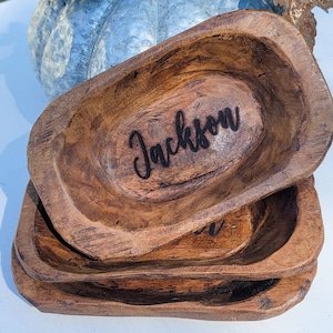 Wooden Personalized Dough Bowl Engraved Mini Prayer Bowl Thanksgiving Table Decor Gift Basket