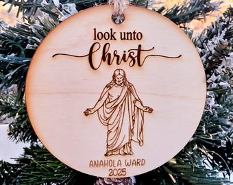 Look Unto Christ Christus The Church of Jesus Christ of Latter Day Saints LDS Ward Christmas Ornaments