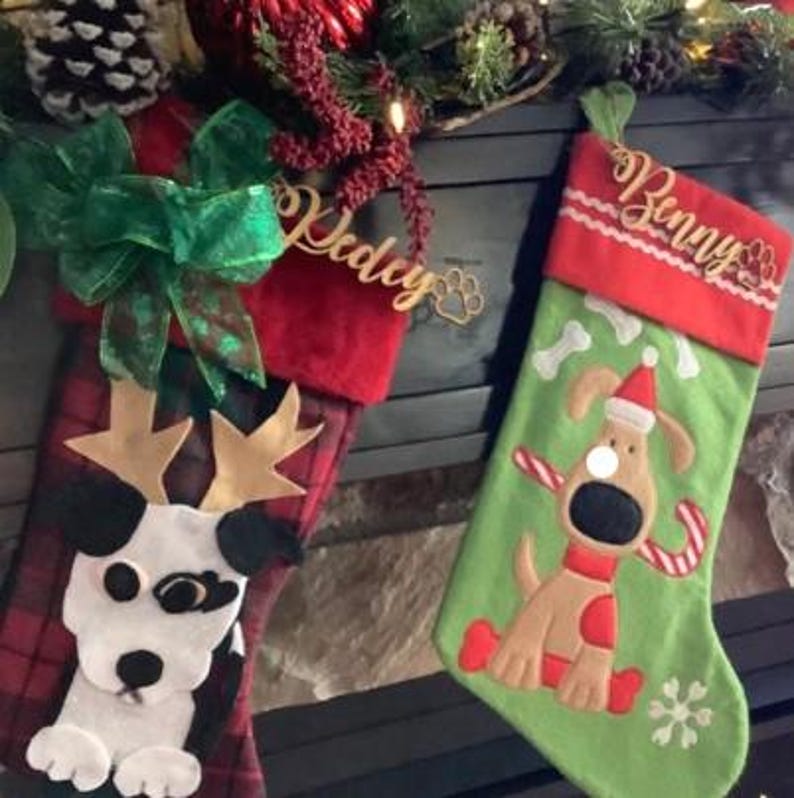 Stocking Name Tags Table Nametags Wooden Personalized Stocking Tag