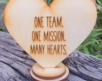 Team Appreciation Gift | One Team One Mission Many Hearts | Coworker Desk Decor | Employee Thank You Gift | Team Leader Gift