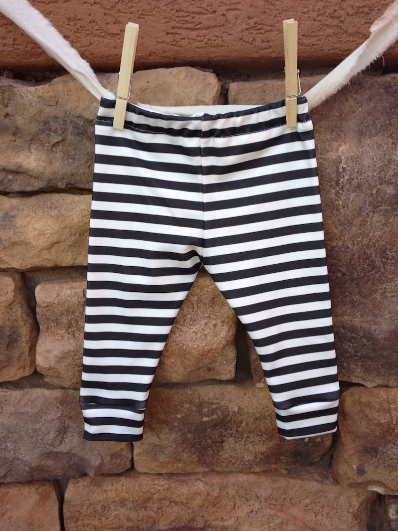 infant leggings baby girl leggings black and white stripe baby leggings organic baby leggings Baby leggings baby boy leggings