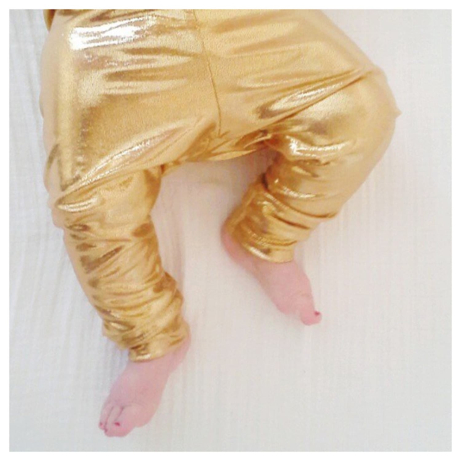 baby gold leggings