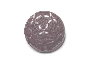 Intricate Starfish Fishing Net Design Vintage Glass Button Chocolate Brown Vintage Delicate