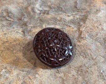 Starfish Design Vintage Glass Button Chocolate Brown Vintage Delicate