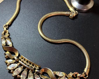 Outstanding Clear Trifari Rhinestone Necklace-Patent Pending