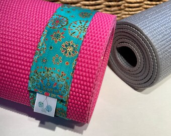 Adjustable Mat Strap for Regular Yoga Mat or Thick Pilates Mat (7" to 4.5" roll diameter)