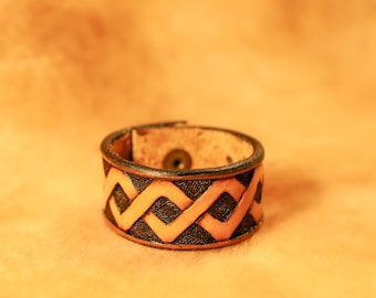 Handmade Celtic Knotwork Leather Cuff
