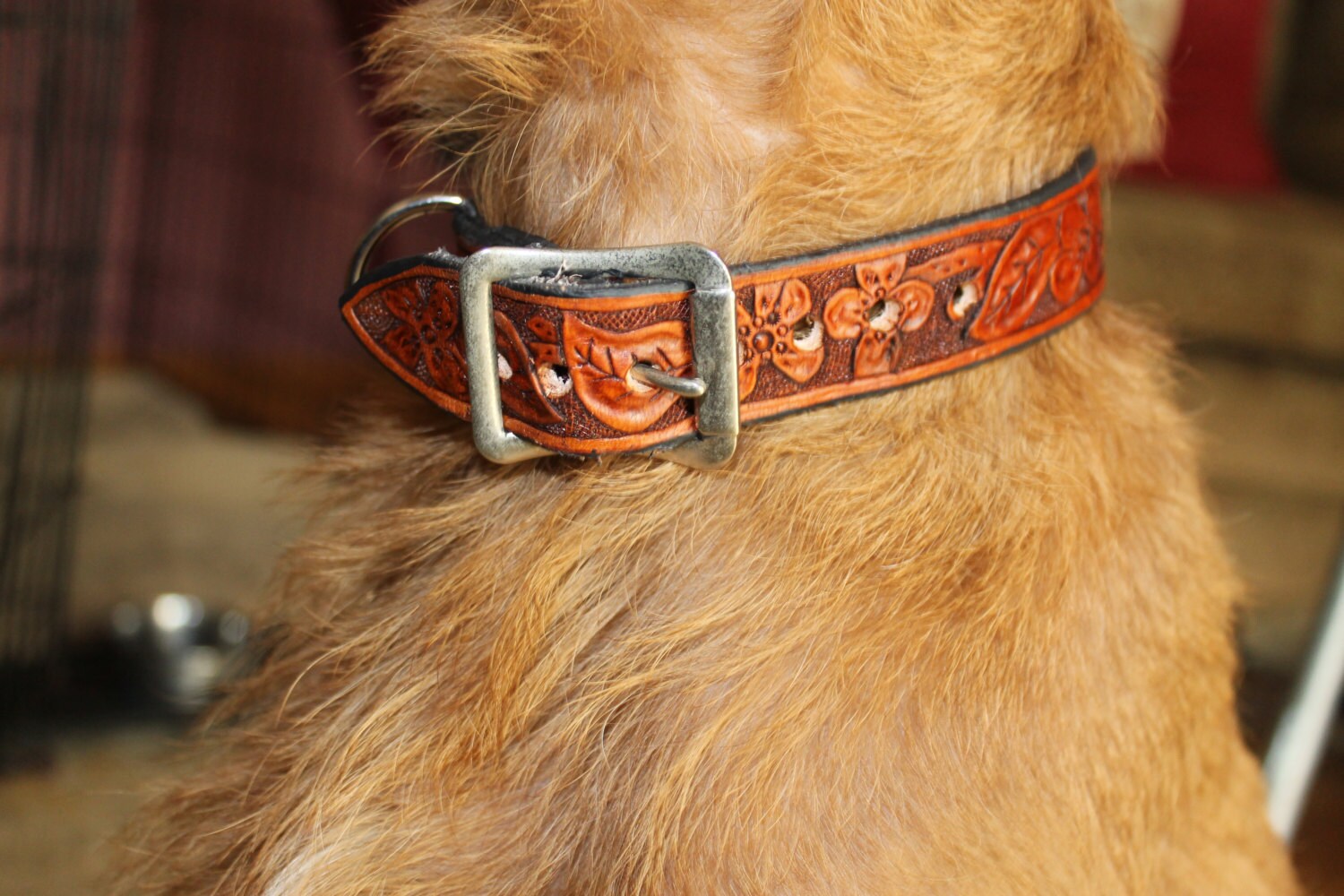 Custom Hand Tooled Leather Dog Collar Etsy
