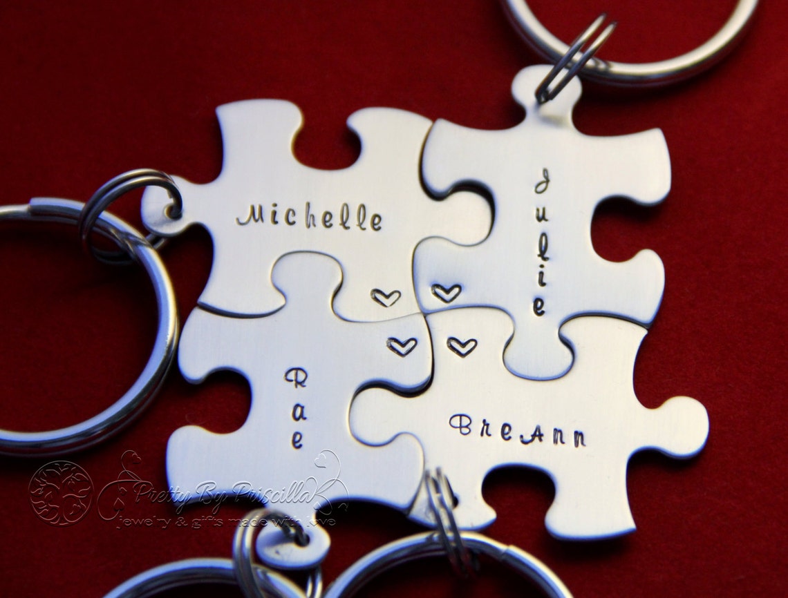 Puzzle Piece Keychain Unique Personalized Group Gift for Etsy