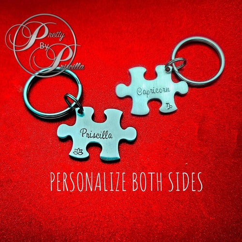Personalized Puzzle Piece Keychain Unique Gift for Etsy