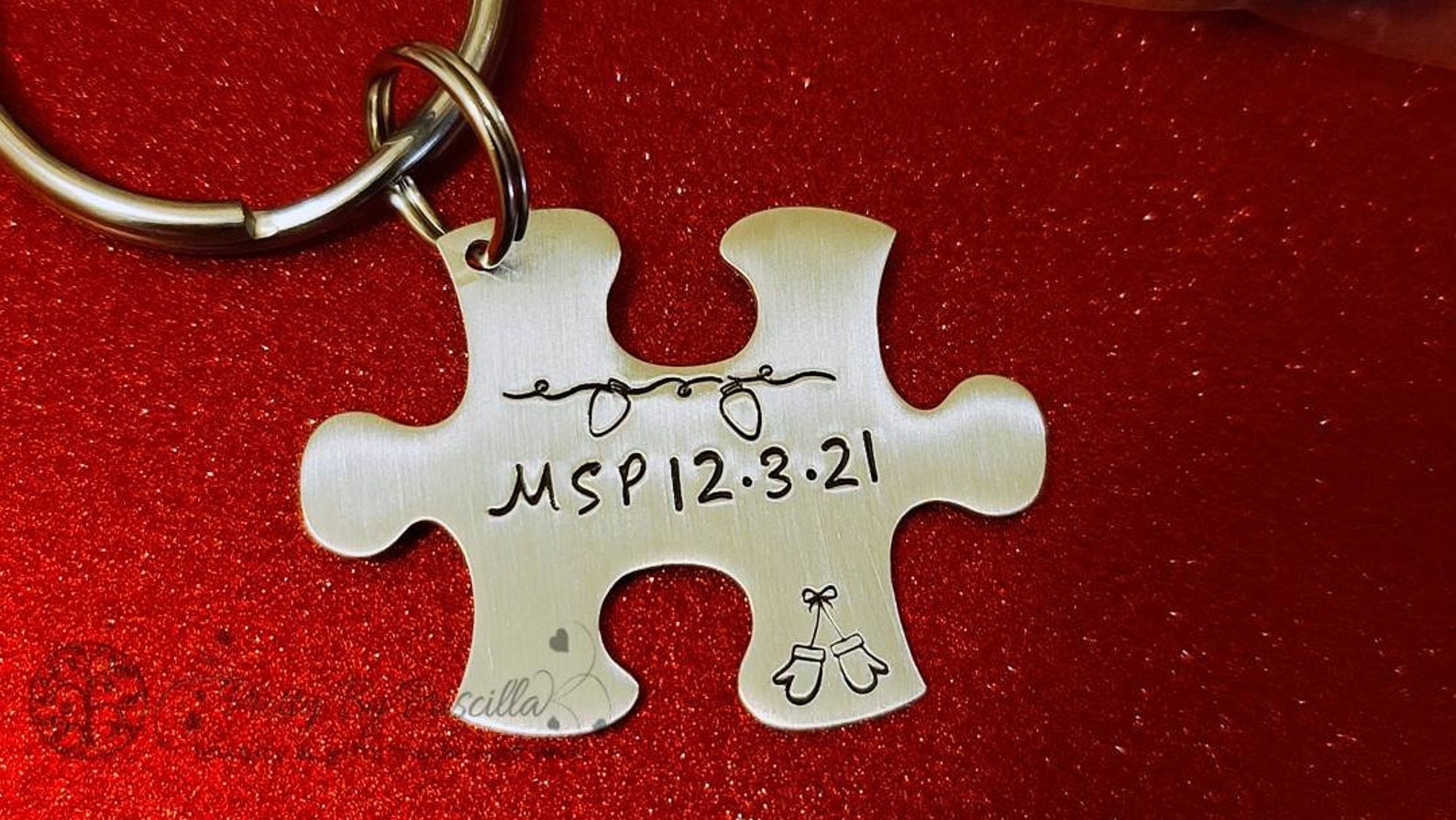 Personalized Puzzle Piece Keychain Jewelry Set Gift for Etsy