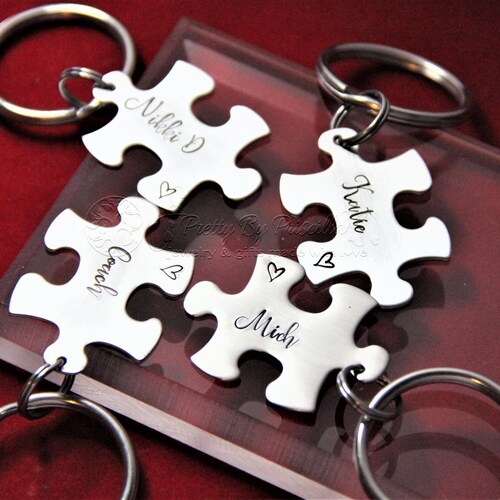 Personalized Puzzle Piece Keychain Unique Gift for Etsy