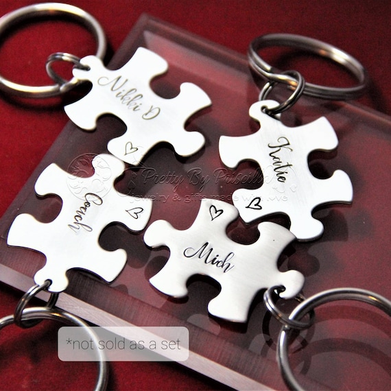 Puzzle Piece Keychain Unique Personalized Gift for Friends/bf Etsy