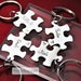 Puzzle Piece Keychain Unique Personalized Gift for friends/BF Hand Stamped Add as many pieces as needed and they all fit together! Add Names 