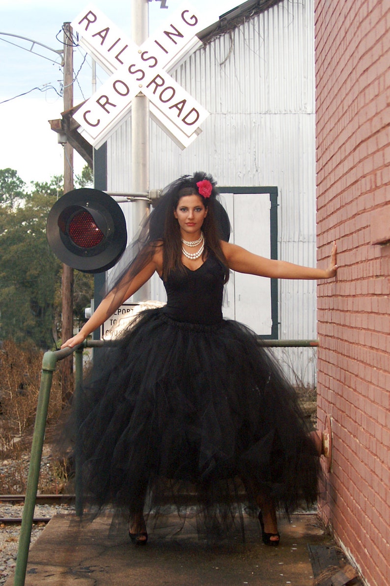 Adult Witch Full length black tulle SKIRT. Halloween Costume Etsy