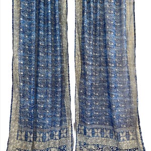 Lapis Blue Sari Curtain Panels Lapis Blue Sari Curtain Panels