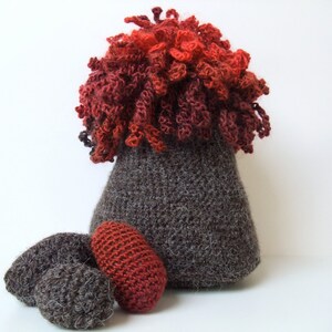 Volcano Amigurumi Crochet Dinosaur Playscape Pattern. Instant Download PDF Toy Play Scene Red Grey
