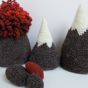 Volcano & Mountain Amigurumi Crochet DEAL Playscape Pattern. PDF Instant Download Toy Play Scene Red Grey White