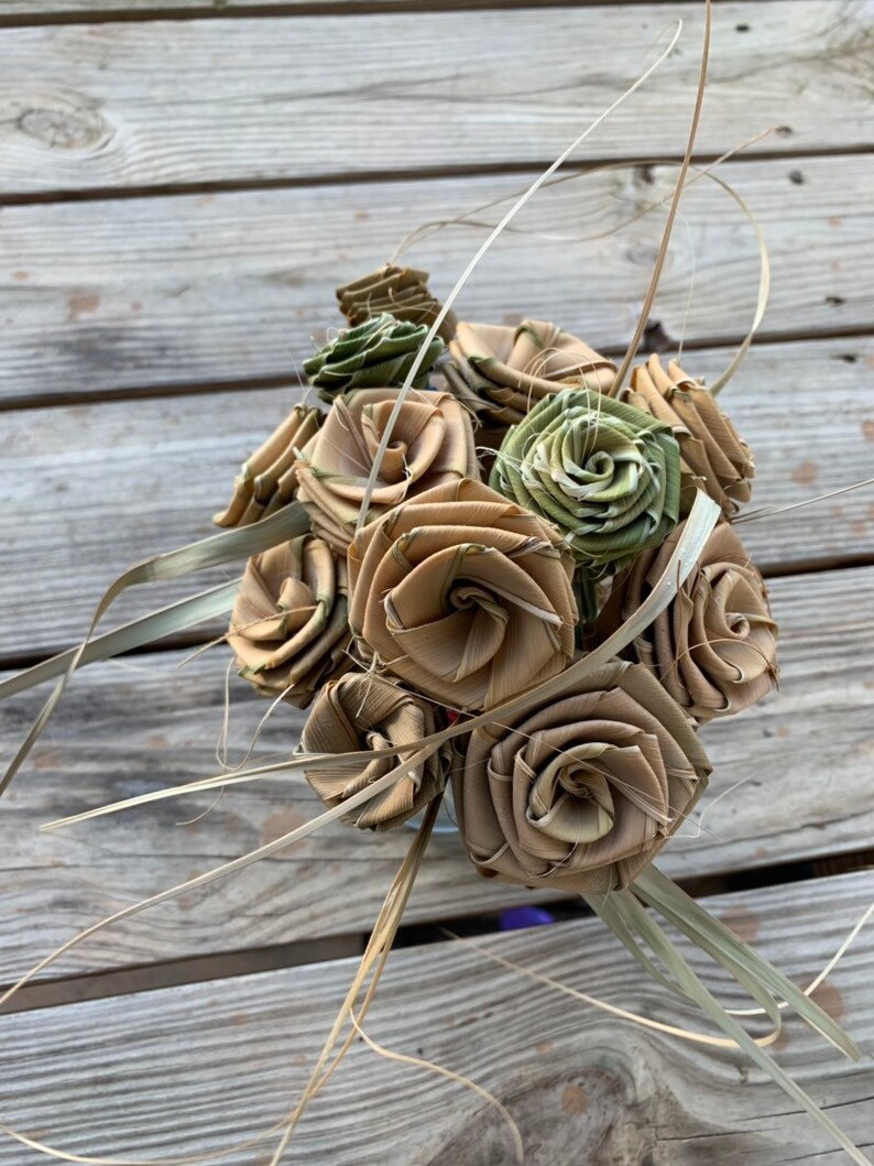 Sweetgrass Palmetto Rose Bouquet Etsy