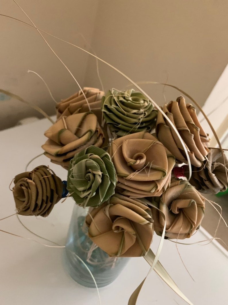 Sweetgrass Palmetto Rose Bouquet Etsy