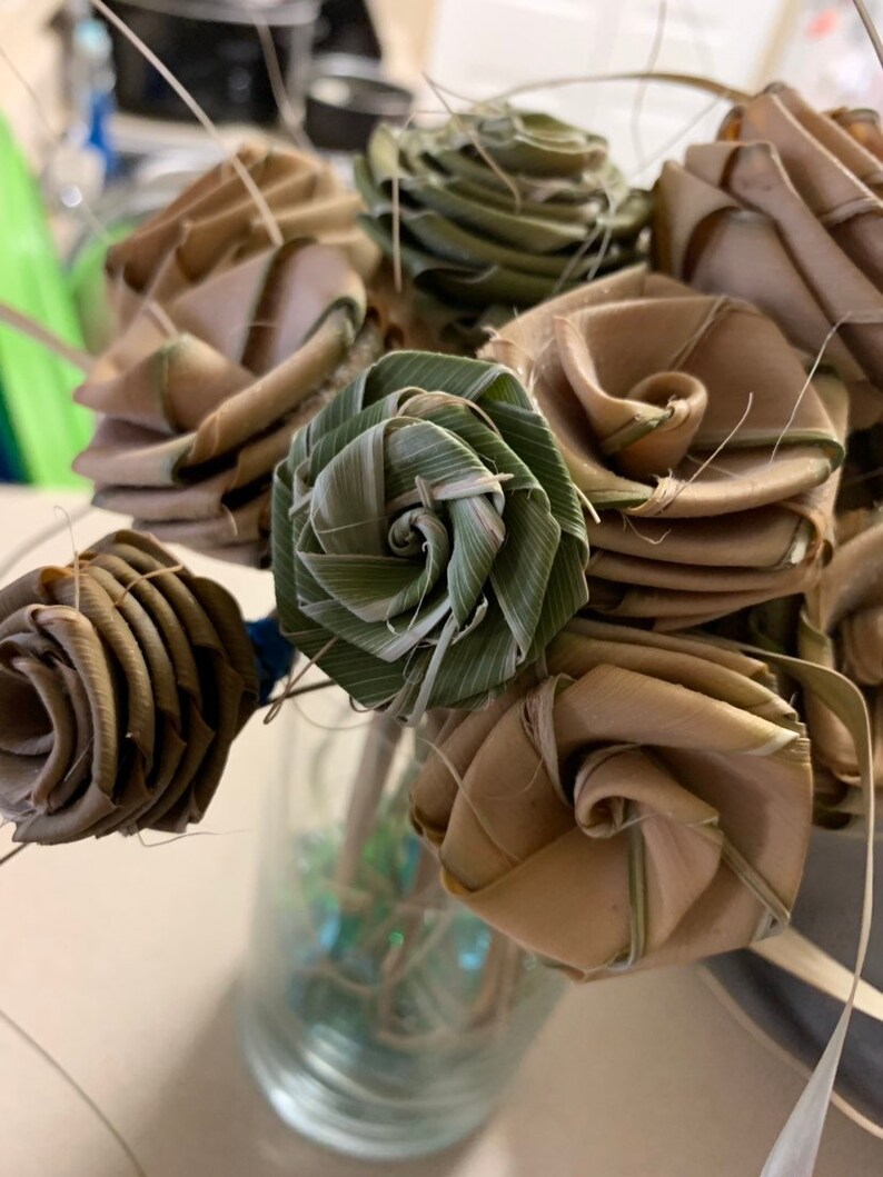 Sweetgrass Palmetto Rose Bouquet Etsy