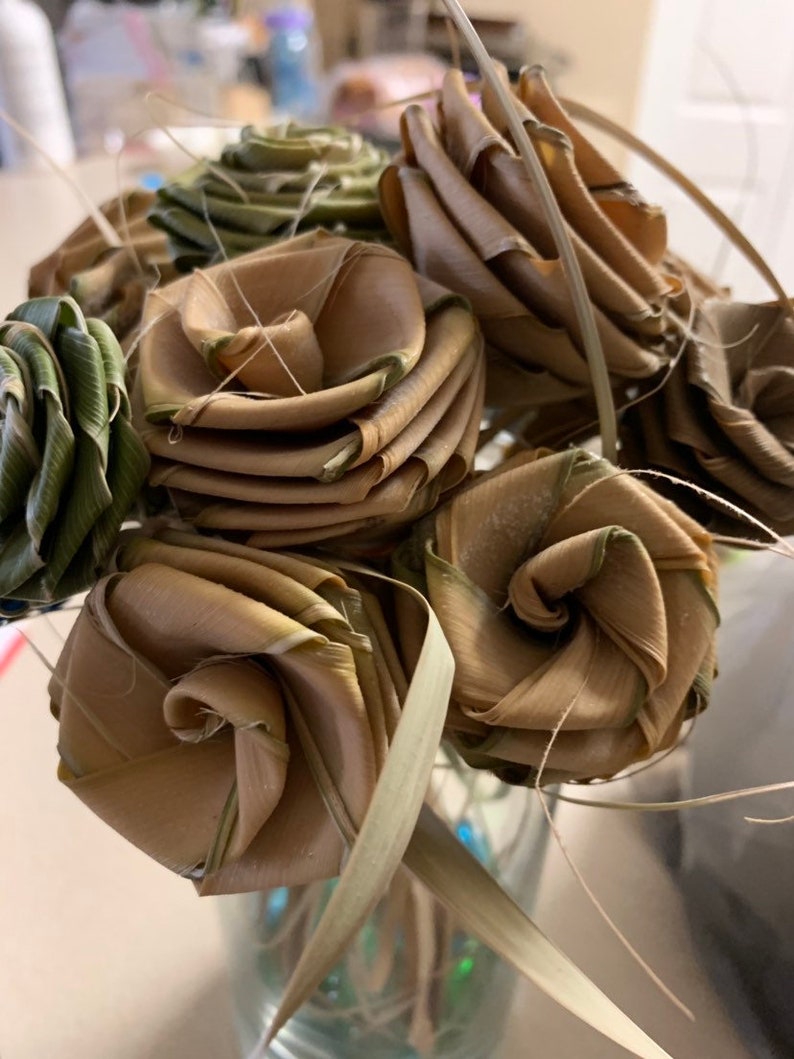 Sweetgrass Palmetto Rose Bouquet Etsy