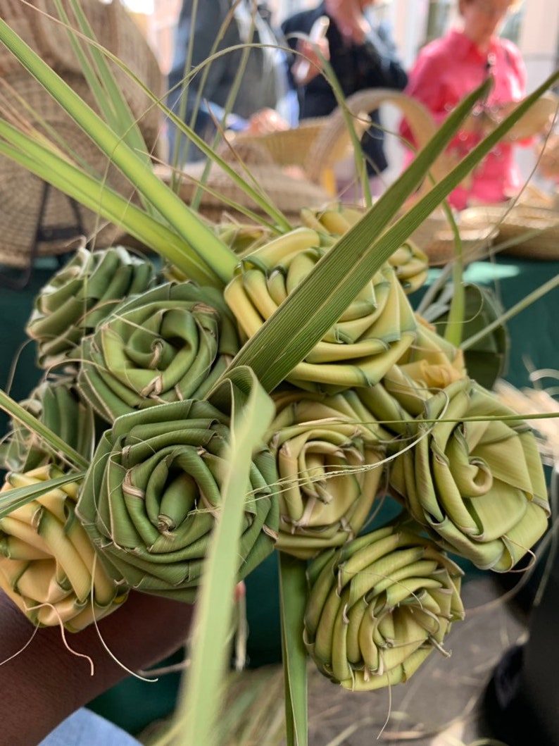 Sweetgrass Palmetto Rose Bouquet Etsy