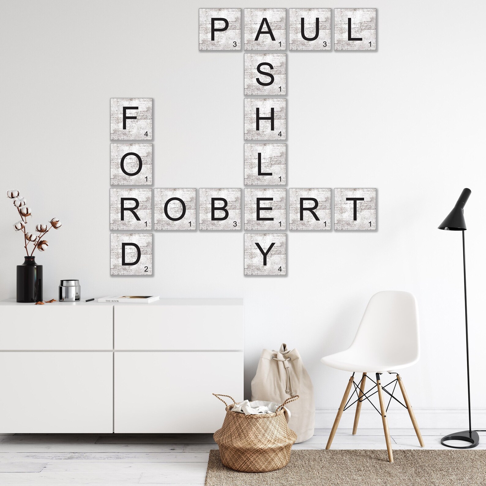 White & Black Scrabble Tiles Wall Letters Scrabble Wall Art Etsy