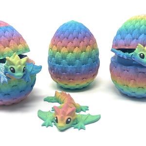 Baby Wyvern Dragon with Dragon Egg 3D Printed Cinderwing3D Articulated Fidget Toy