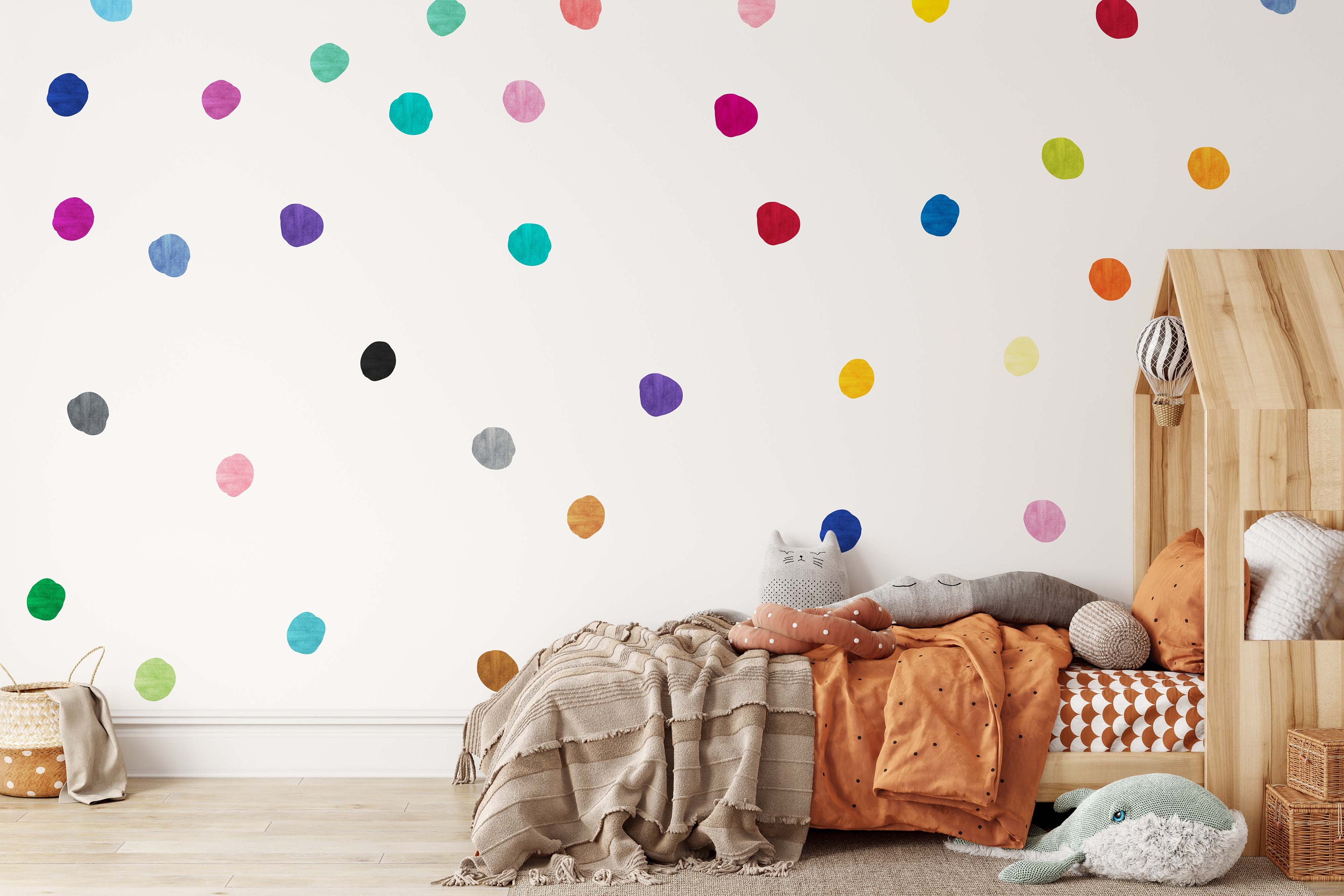 Black Wall Decal Dots 200 Decals Removable Matte Dot Decoration SALE