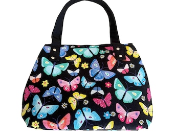 Handmade Butterfly Tote Bag: Colorful Elegant Lightweight Purse