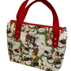 Rustic Snowman WN1411112CL Quilted Tote Bag main image 0