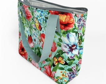 Handmade Floral Tote Bag: Lightweight Spring Summer Purse