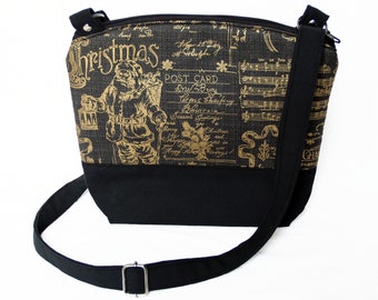 Christmas Postcard Crossbody Bag: Handmade Padded Purse