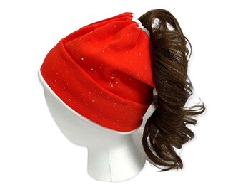 Ponytail hat and neck warmer set.