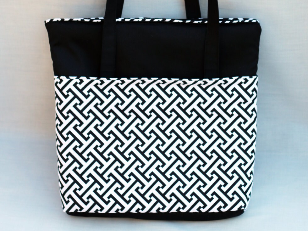Heavy Duty Black and White Tote Bag - Etsy