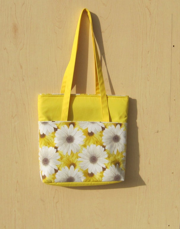 Tote Bag Yellow and White Daises - Etsy
