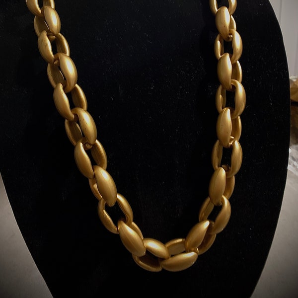 Chunky Chain Statement Necklace, Silver or Gold Acrylic Plastic Big Bold Hip Hop Bling,90s Glam Jewelry from the Beverly Center LA HEY DAY