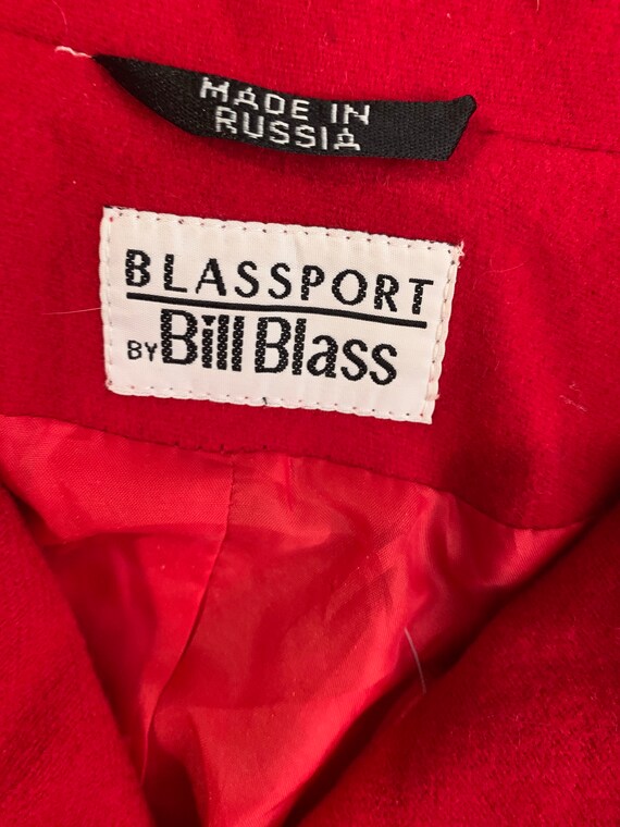 Bill Blass Cherry Red Bomber with Preppy Gold But… - image 5