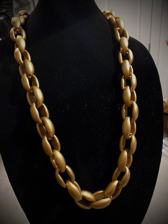 Chunky Chain Statement Necklace, Silver or Gold Acrylic Plastic Big Bold Hip Hop Bling,90s Glam Jewelry from the Beverly Center LA HEY DAY